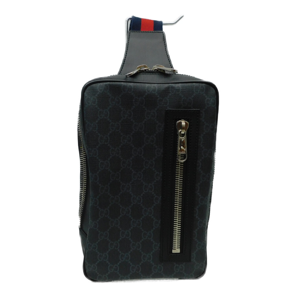 Gucci Supreme Bag Navy GG Black Blue Red Leather Strap Crossbody Adjustable Gray - Picture 2 of 7